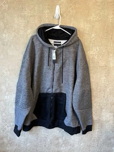 Men’s Brooklyn Express Sweatshirt Size 4X Gray And Black Full Zip With Hood - Picture 1 of 14