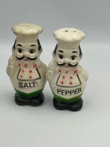 Vintage lächelnde Köche Salz und Pfefferstreuer Hartplastik Blasform Stil Japan - Bild 1 von 9