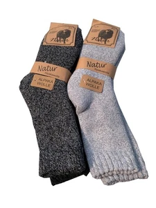 6 Pairs Natur Alpakawolle Women's Winter WOOL SOCKS ~Traditional Norweger-Socken - Picture 1 of 3