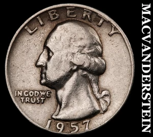 1957-D Silver Washington Quarter - Scarce  Better Date  No Reserve  #F9426 - Picture 1 of 2