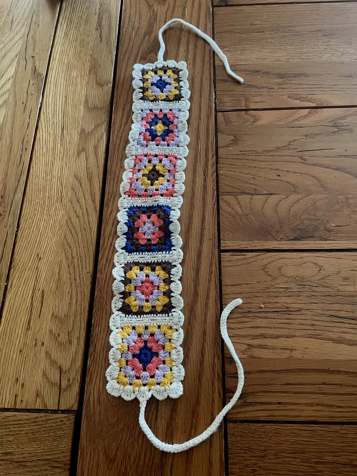 BANDA PARA LA CABEZA DE GANCHILLO ENVOLTURA HOBO HIPPIE de colección hecha a mano ENVÍO GRATUITO EE. UU. Foto 1 de 2