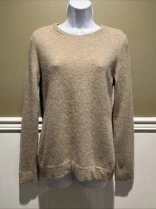 Lands End Women’s Tan Cashmere Pullover Round Neck Sweater Size M - Picture 1 of 6