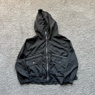 Zara Black Cinch Waist Zipper Rain Jacket Womens Size Small - Image 1 of 3