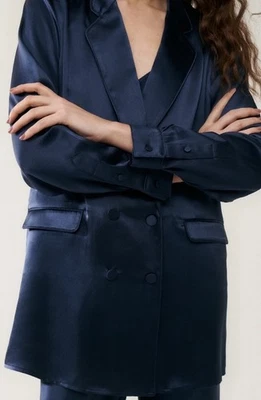 Silk Laundry Midnight Relaxed Blazer Size XL AU 14 US 10 Long Sleeved - Image 1 of 4