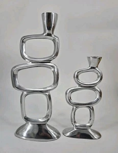 Vintage Matthew Hilton Modernist Aluminum Circle Candlestick Holder Brutalist - Picture 1 of 11