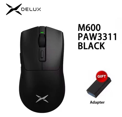 🎮 Delux M600 Wireless Gaming Mouse PAW3311 Sensor + Free Gift Adapter - Image 1 of 4