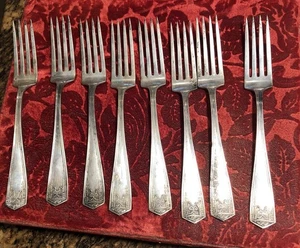 Cubiertos Art Deco horquillas chatarra o uso plata esterlina 480 gramos - Imagen 1 de 11
