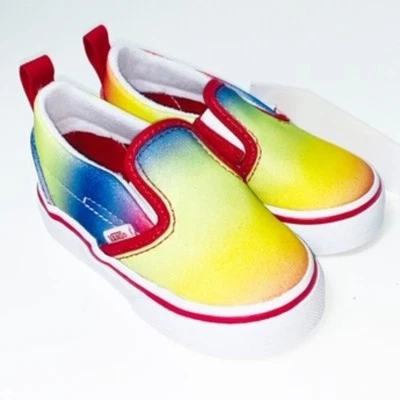 Zapato sin cordones Vans para niños pequeños (brillo arco iris) talla 5,0T nuevo con etiquetas Foto 1 de 4