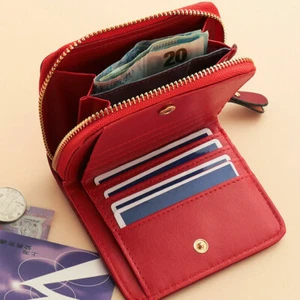 Small Women's Wallet ID Card Holder Mini Bifold Purse Zipper Organizer Handbag - Picture 1 of 20
