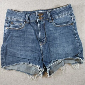 Pantalones Cortos True Craft Juniors 7 Azul Denim Corte Dobladillo Crudo Lavado Claro - Imagen 1 de 11