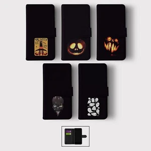 CASE FOR IPHONE 16 16E 15 14 12 12 PRO WALLET FLIP PHONE COVER HALLOWEEN CREEPY - Picture 1 of 7