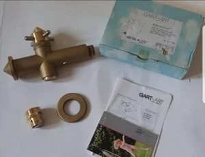 Gart + Art Wasserhahn in Messing Optik Außenbereich lang mit Schlauchanschluß Ed - Bild 1 von 2
