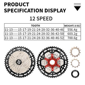 8/9/10/11/12 Speed Bike Cassette 11-52T fit Shimano/Sram Mountain & Road Bicycle