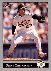 1992 Leaf Oakland Athletics Baseball Card #32 Steve Chitren