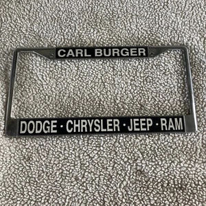 California Carl Burger's Dodge Jeep Ram Vintage License Plate Frame - Picture 1 of 5
