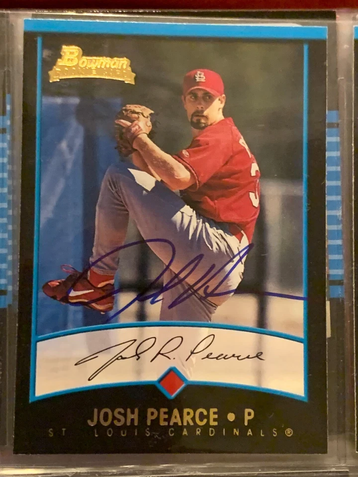 JOSH PEARCE AUTOGRAPHED SIGNED 2001 BOWMAN CARD CARDINALS COA - Image 1 of 1