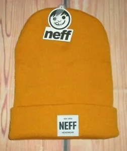 MENS NEFF YELLOW MUSTARD BEANIE HAT ONE SIZE - Picture 1 of 1