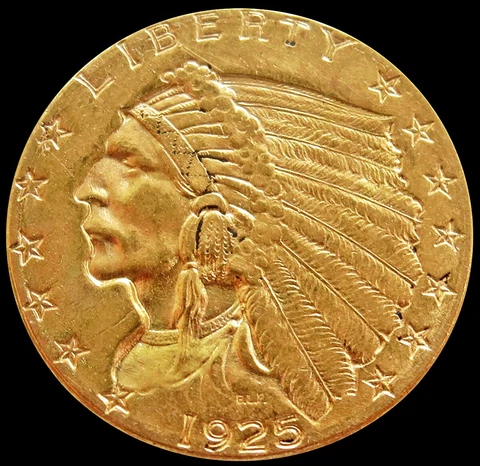 1925 D GOLD UNITED STATES $2.5 DOLLAR INDIAN HEAD QUARTER EAGLE COIN AU+ Cover
