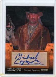 TARJETA AUTOMÁTICA MICHAEL PAPAJOHN 2009 TOPPS TERMINATOR SALVATION PELÍCULA - Imagen 1 de 2