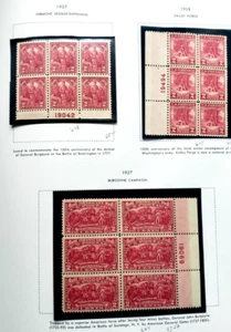 US VINTAGE #643-644-645 VERMONT, VALLEY FORGE, BURGOYNE PL BLKS-4, .MINT O.G - Picture 1 of 1