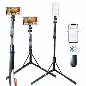 LUCKBYZAR7 Selfie Stick Tripod.Telescopic Rod. Aluminum Alloy+ABSTravel Video  - Picture 1 of 6