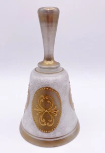 Imperlux Czechoslavia Bohemia Glass Bell Gold Gild Hand Painted - Picture 1 of 6