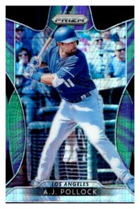 2019 Panini Prizm Hyper Purple & Green #18 A.J. Pollock Los Angeles Dodgers