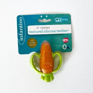 Textured Silicone Orange Carrot Teether - BPA Free, NEW ~ Infantino Lil' Nibbles - Picture 1 of 2