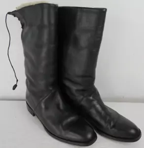Vintage Talbots Black Leather Calf Boots Italy Wool Lined Size 9N women's - Picture 1 of 9