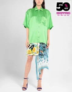 RRP €1380 BALENCIAGA Silk Satin Shirt Dress FR36 US4 UK8 S Asymmetric Oversize - Picture 1 of 6