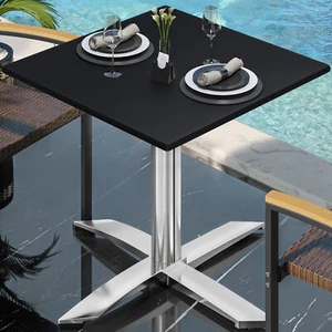 CPTG | Bistro Tisch | B:T:H 60 x 60 x 75 cm | Schwarz / Aluminium | Klappbar/... - Bild 1 von 12