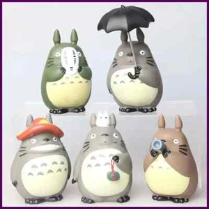 5 piezas Dibujos Animados Totoro Figura Mini Estatua Lindos Juguetes Habitación Adornos Kawaii Figuras T - Imagen 1 de 24