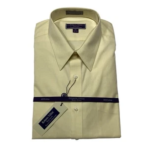 NWT Roberto Villini Non-Iron Yellow Button Up Shirt Men’s Size 16 1/2 (32-33) - Picture 1 of 7