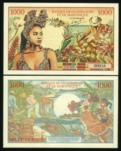 Guadeloupe Martinique, 1000 Francs 2020-2021 Private Issue Fantasy Beautiful F - Picture 1 of 3