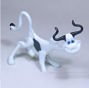 Art Blown Glass Murano Figurine Glass Cow Figurine #11 - Picture 1 of 3