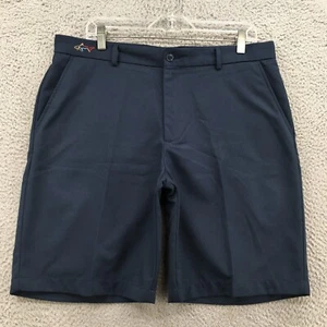 Greg Norman Chino Shorts Mens 36 (actual 37x9.5) Blue Mid Rise Flat Front Casual - Picture 1 of 17