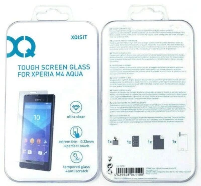 Protector de pantalla de vidrio templado resistente para Sony Xperia M4 Aqua genuino XQISIT Foto 1 de 4