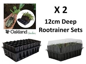 2 X Haxnicks Deep Rootrainer Set Root Trainer Books Cells Plug Plant Seed Tray
