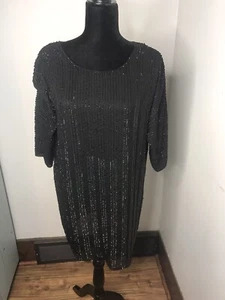 Black Sequin MARC CAIN Shirt dress S 3 Medium - Picture 1 of 7