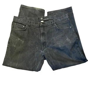 Men's Denim "CLAIBORNE" Jeans Size 44W x 32L  Relaxed Fit Black Workwear *FLAWED - Picture 1 of 14