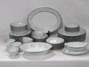 Noritake Oxford China 46pcs Gravy Boat, Platter, Lugged Bowls, Fruit & Veg. Bowl - Picture 1 of 14