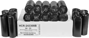Bolsas de basura de alta densidad, 16 galones, 1000 unidades, 8 micras (eq), 24" X 33", negras, - Imagen 1 de 6