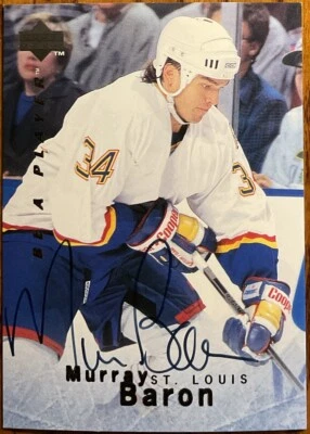 1995-96 Be A Player Autographs Murray Baron #S158 St. Louis Blues - Image 1 of 2