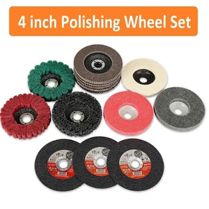 4" Nylon Fiber Grinding Wheel Cutting Disc Diamond Saw Blade Set for Metal Wood - Picture 1 of 30