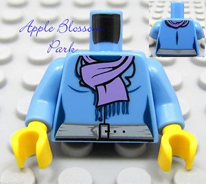NEW Lego Female/Girl Medium Blue MINIFIG TORSO w/Med Purple Scarf & Gray Belt  - Picture 1 of 1