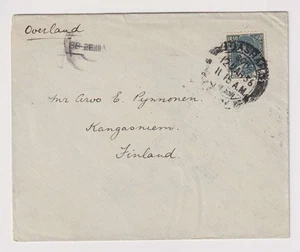 E4983: 1936 Iraq to Finland Overland Mail Cover - Picture 1 of 2
