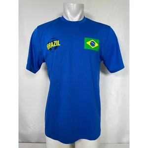 Brazil #10 Zorrel Graphic Dri-Balance Blue Soccer Jersey Men's LARGE - Picture 1 of 13