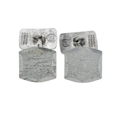 Gemelos de plata de ley 925 cepillados diamantes Taxco del suroeste de México de colección Foto 1 de 4