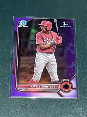 2022 Bowman Chrome Yerlin Confidan PURPLE /250 - Image 1 of 2