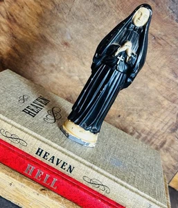 Vintage NONNE STATUE bemalt Heiliger Franz Xavier Cabrini RAR Metall Figur alt - Bild 1 von 8